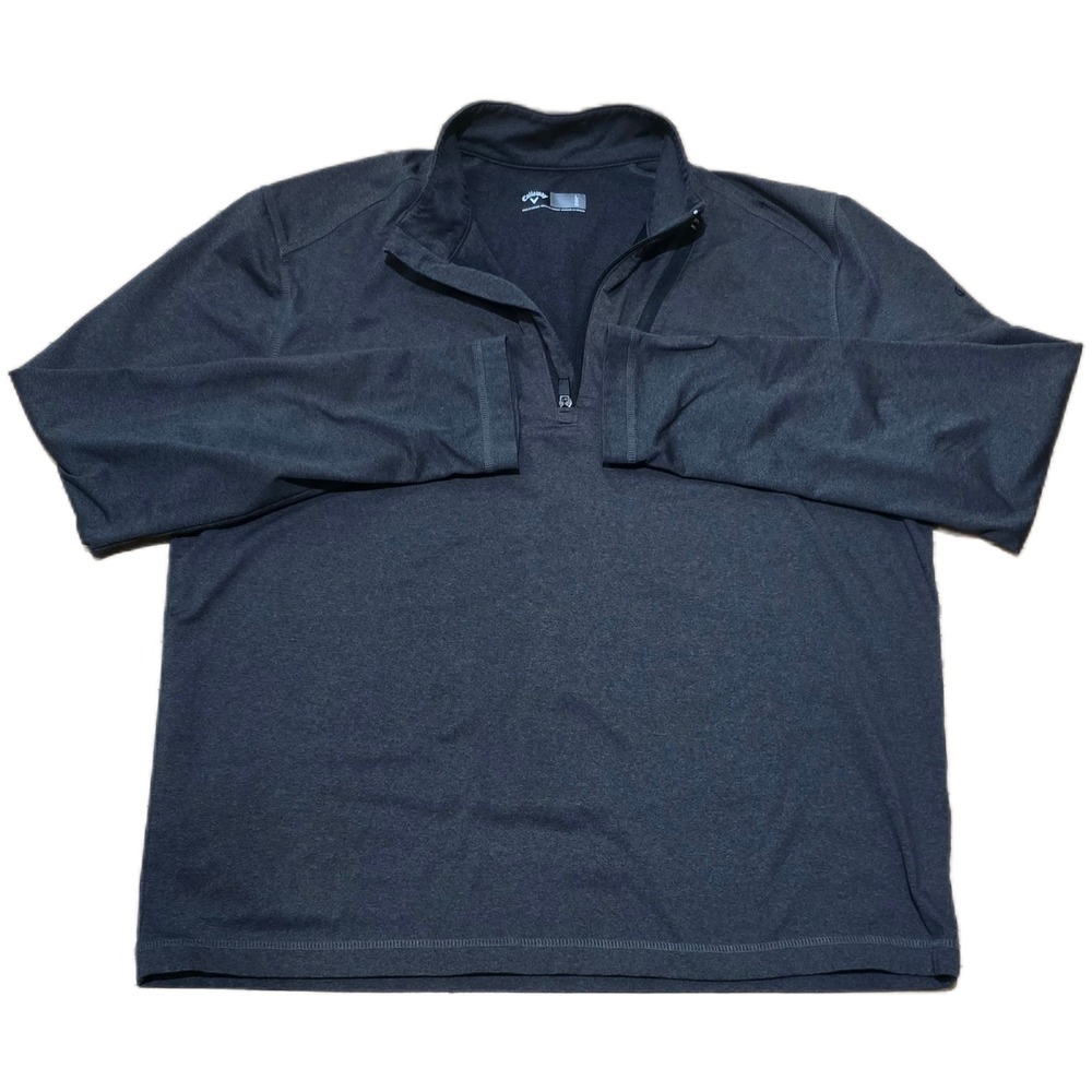 Callaway Mens 1/4 Zip Pullover Long Sleeve Golf Shirt Dark Gray Size L‎
